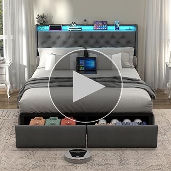 【状態良好】A BOOK OF BEDS Amazon.com: Allewie King Size Bed Frame with 4 Storage